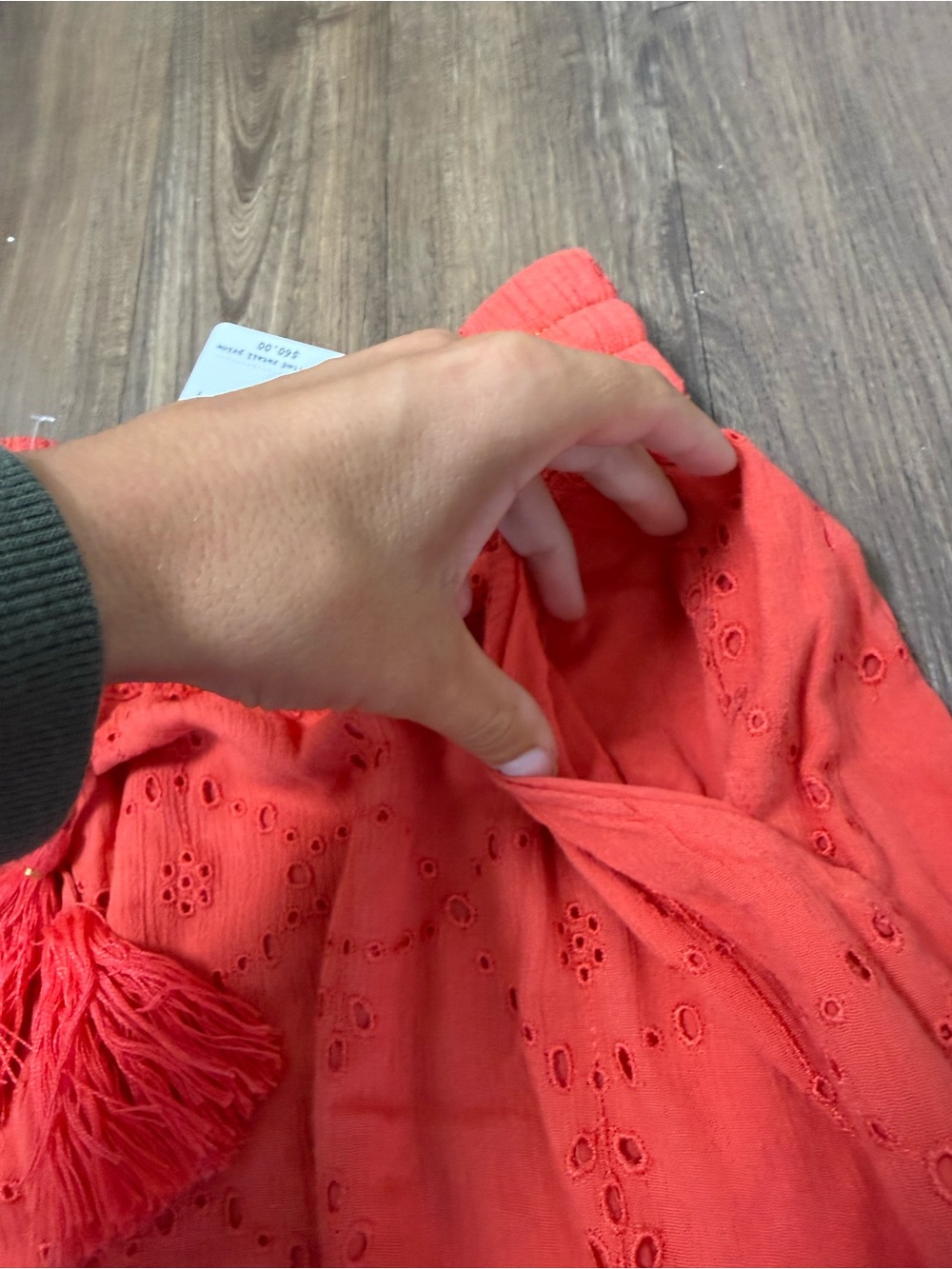 Free People Bright Red Eyelet Ruffle Shorts - Picture 5 of 6